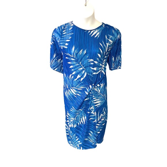 Catherine Malandrino Palm Micropleat Blue Dress - Picture 3 of 8